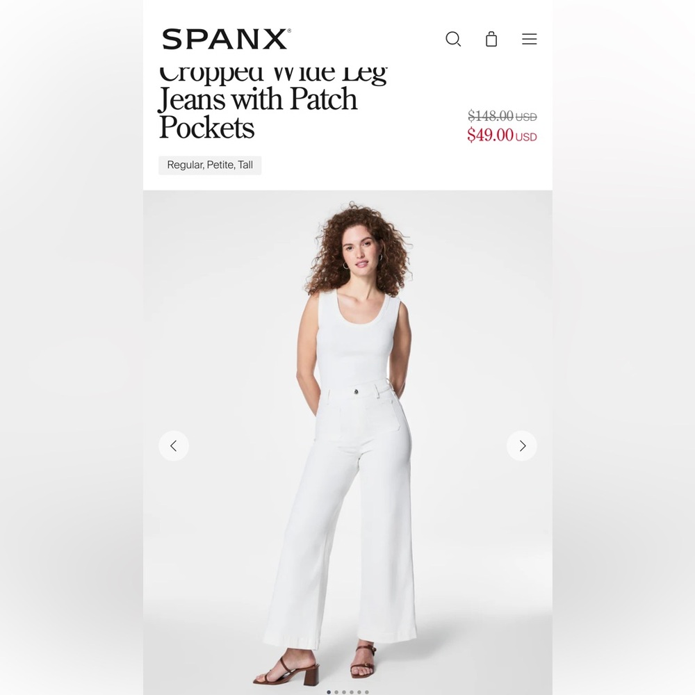 SPANX white cropped pants